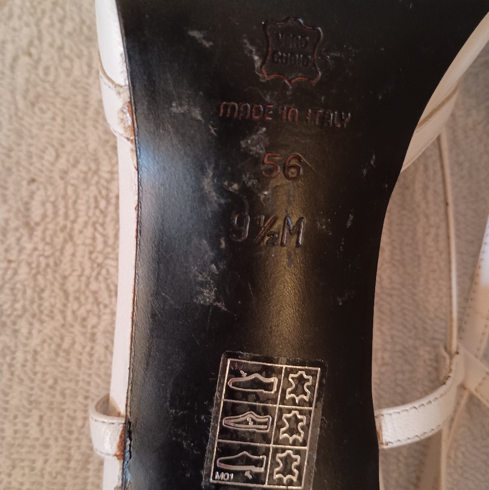 Elegant White Via Spiga Italian Italy Slingback Heels Stilettos 9 1/2 M - Picture 9 of 13